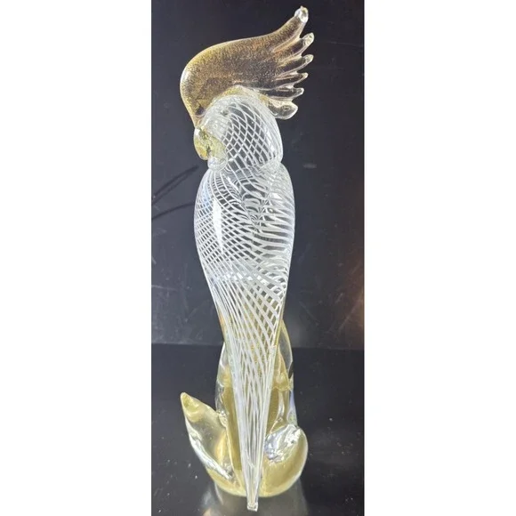 Formia Birds Murano gold Fleck White Optic Glass Cockatoos (FP) - Picture 14 of 16